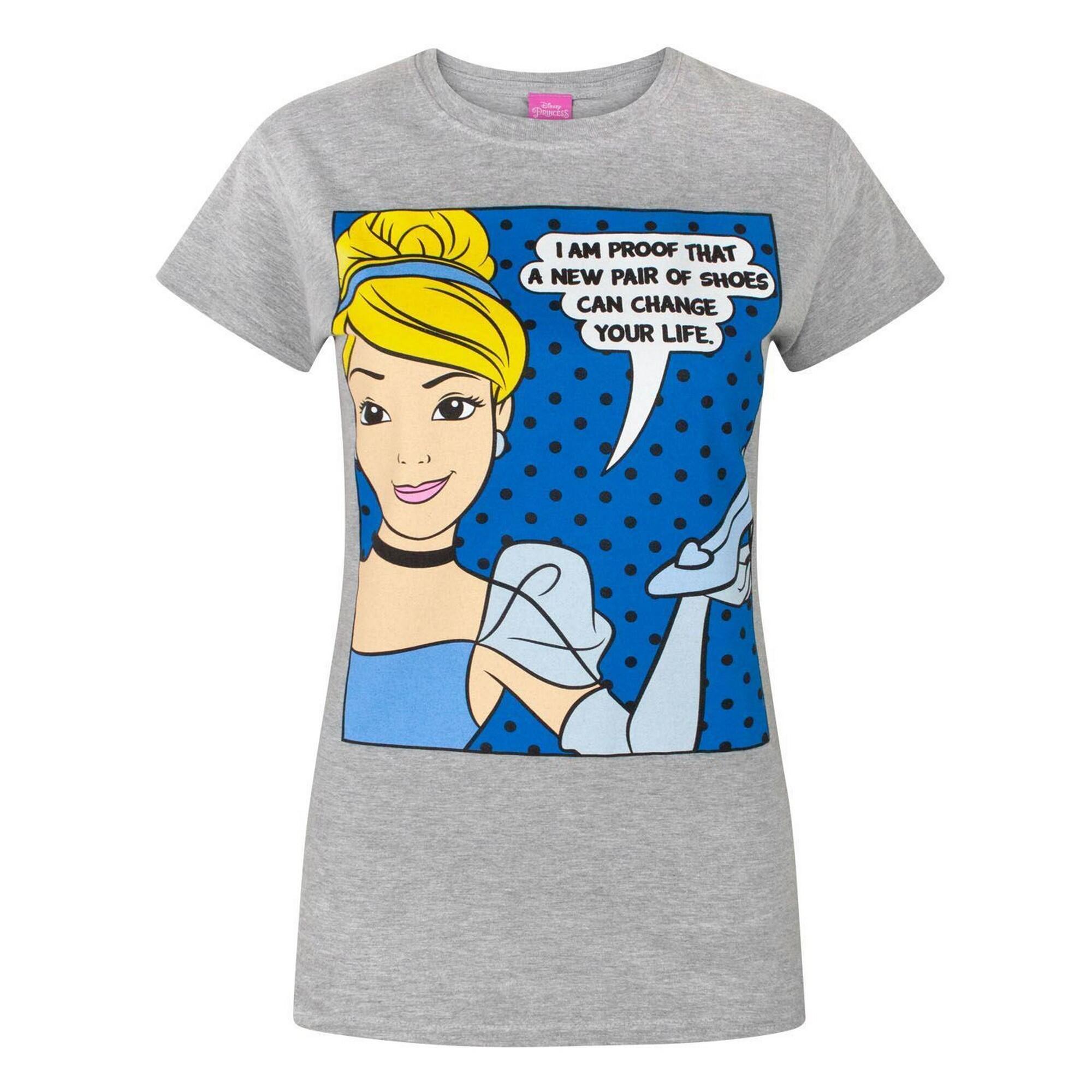 Disney Womens/Ladies Princess Cinderella New Shoes T-Shirt