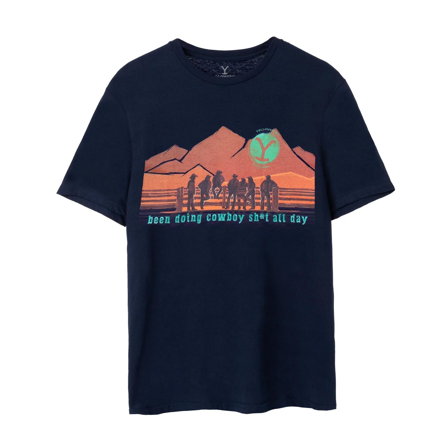 Yellowstone Mens Cowboy Short-Sleeved T-Shirt