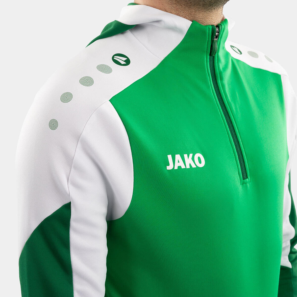 Jako Dynamic Hooded Half Zip Homme - Vert / Blanc / Vert Foncé 5/6