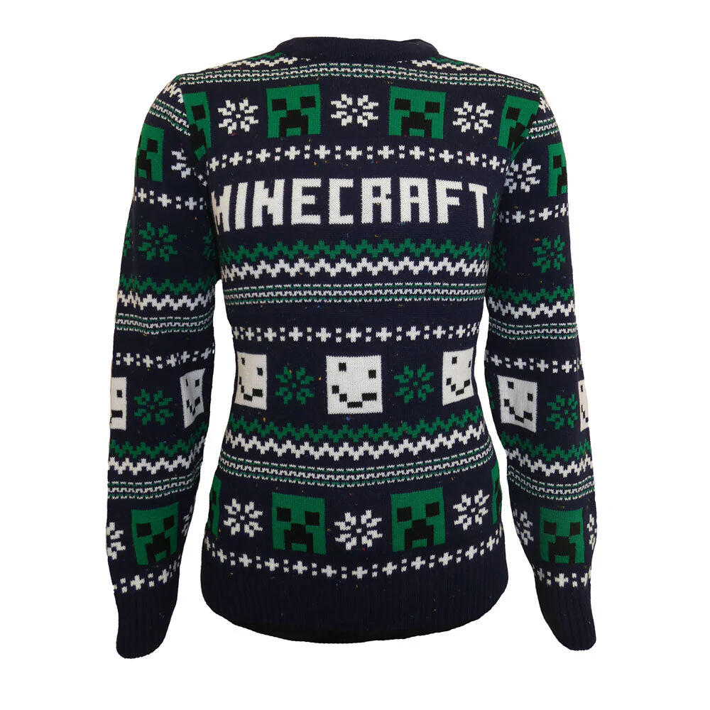 Minecraft Unisex Adult Patterned Knitted Christmas Jumper