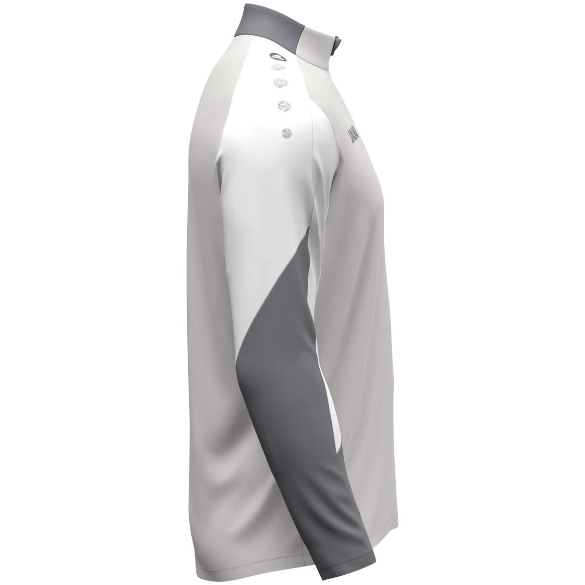 Jako Dynamic Ziptop Enfants - Gris Clair / Blanc / Gris 3/4
