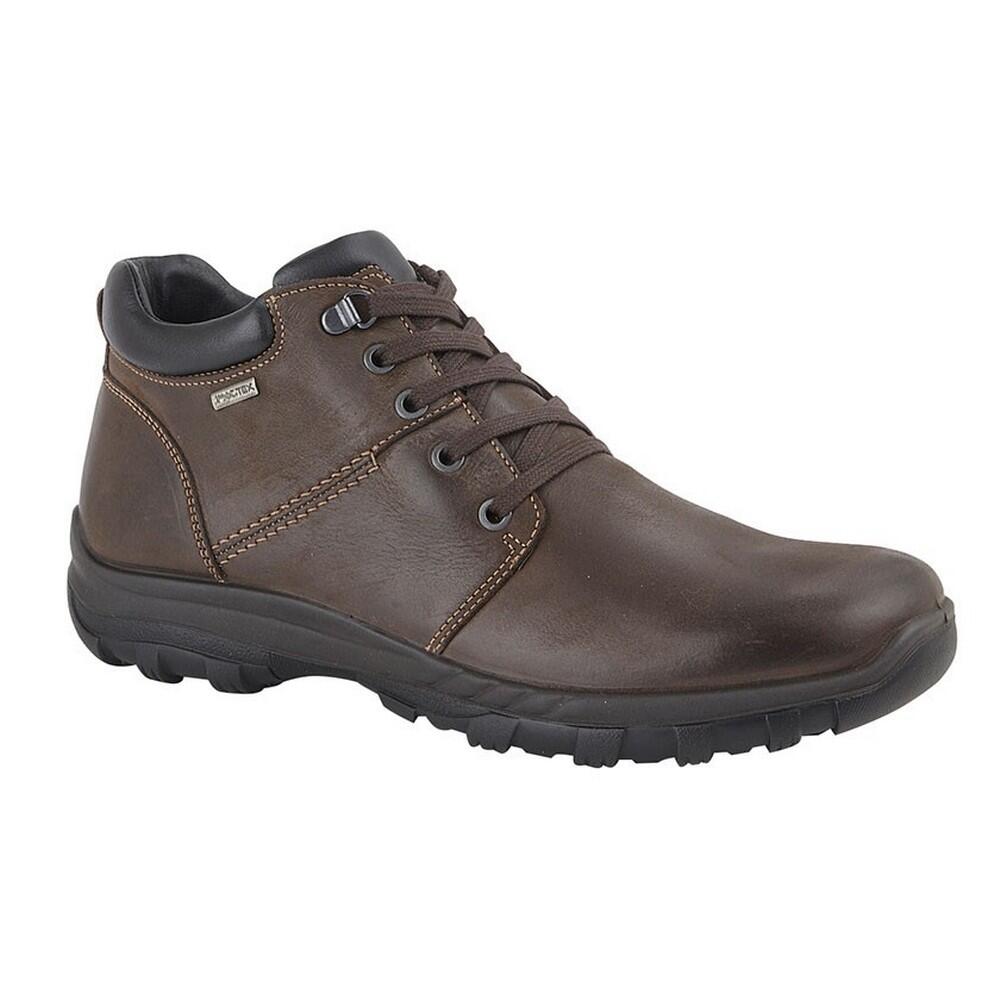 IMAC Mens Leather 4 Eye D Ring Laced Ankle Boot