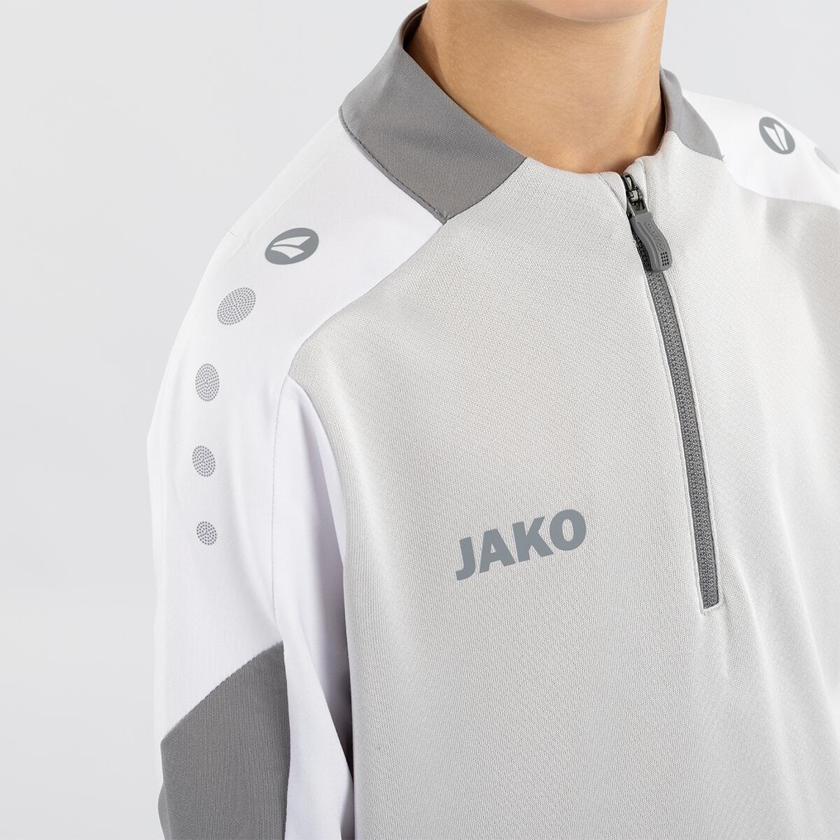 Jako Dynamic Ziptop Enfants - Gris Clair / Blanc / Gris 4/4