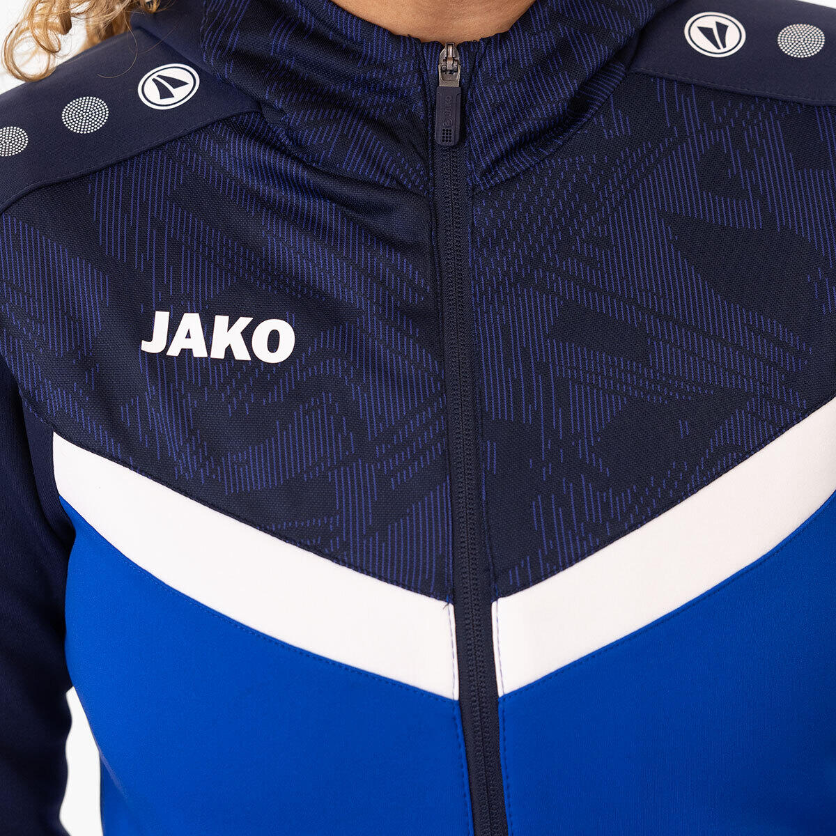 Dames trainingsjack met capuchon en volledige ritssluiting Jako Iconic 5/6