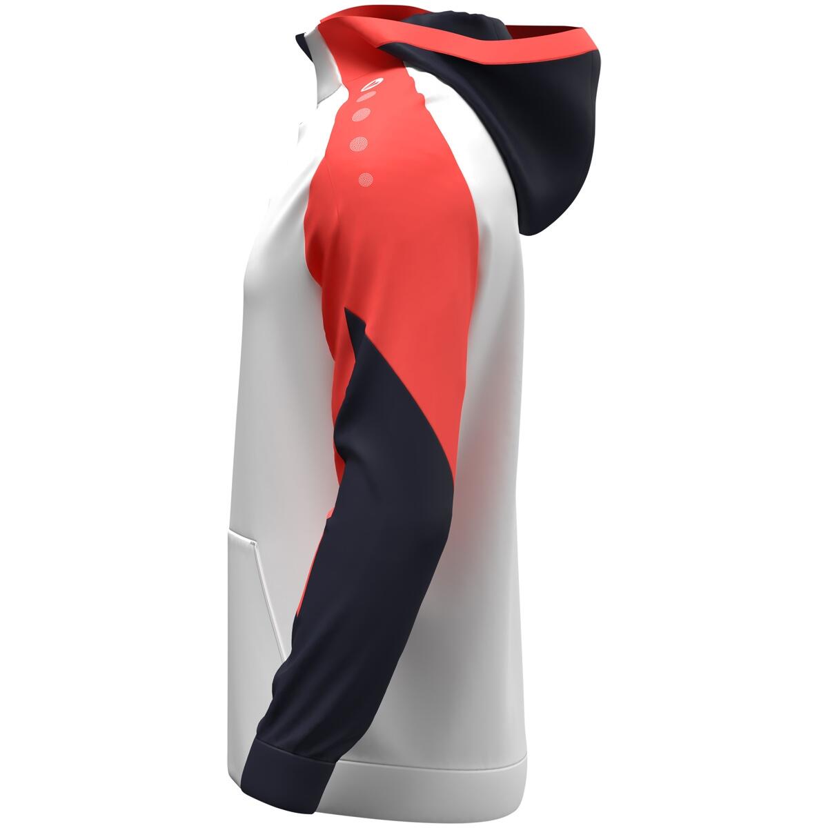 Jako Dynamic Hooded Half Zip Heren - Wit / Koraal / Marine 2/6