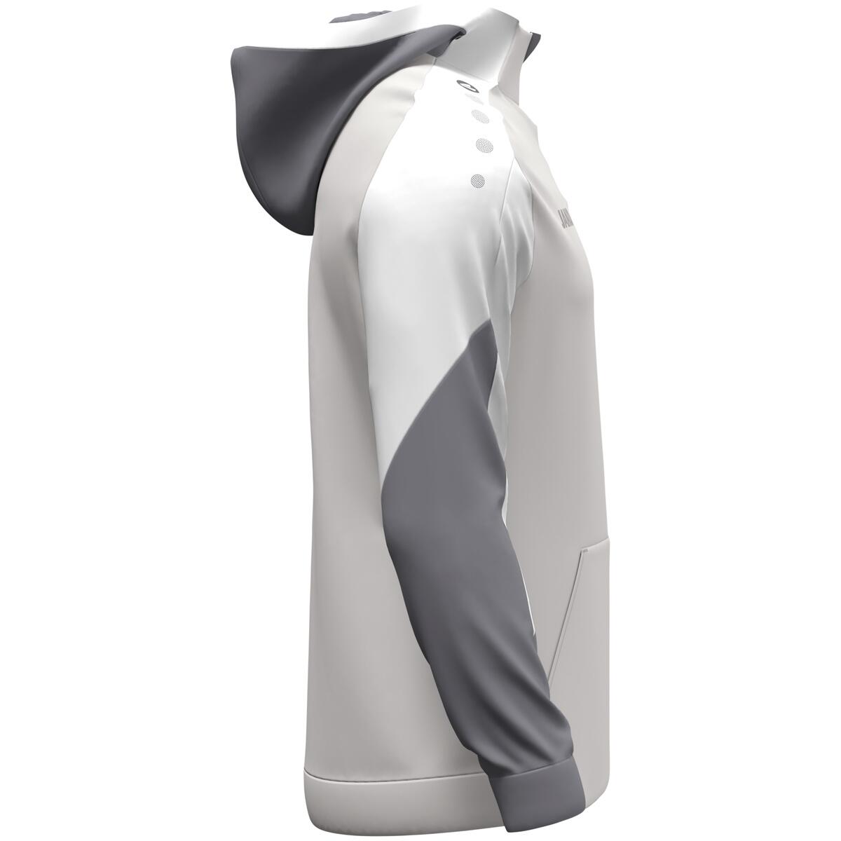 Jako Dynamic Hooded Half Zip Hommes - Gris clair / Blanc / Gris 3/6