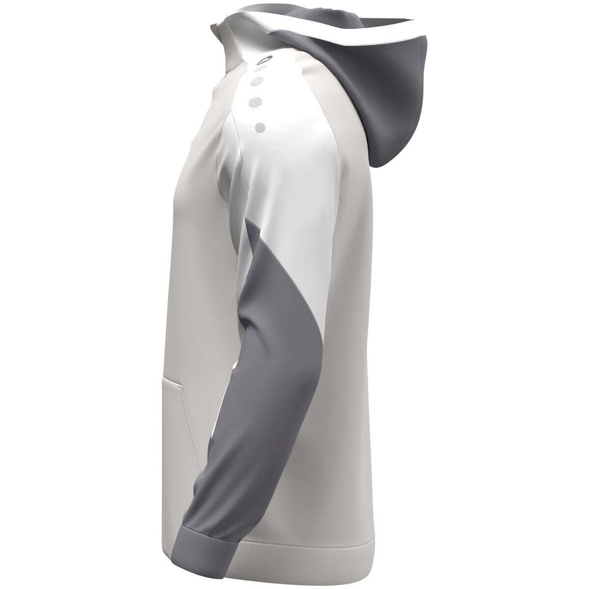 Jako Dynamic Hooded Half Zip Hommes - Gris clair / Blanc / Gris 2/6