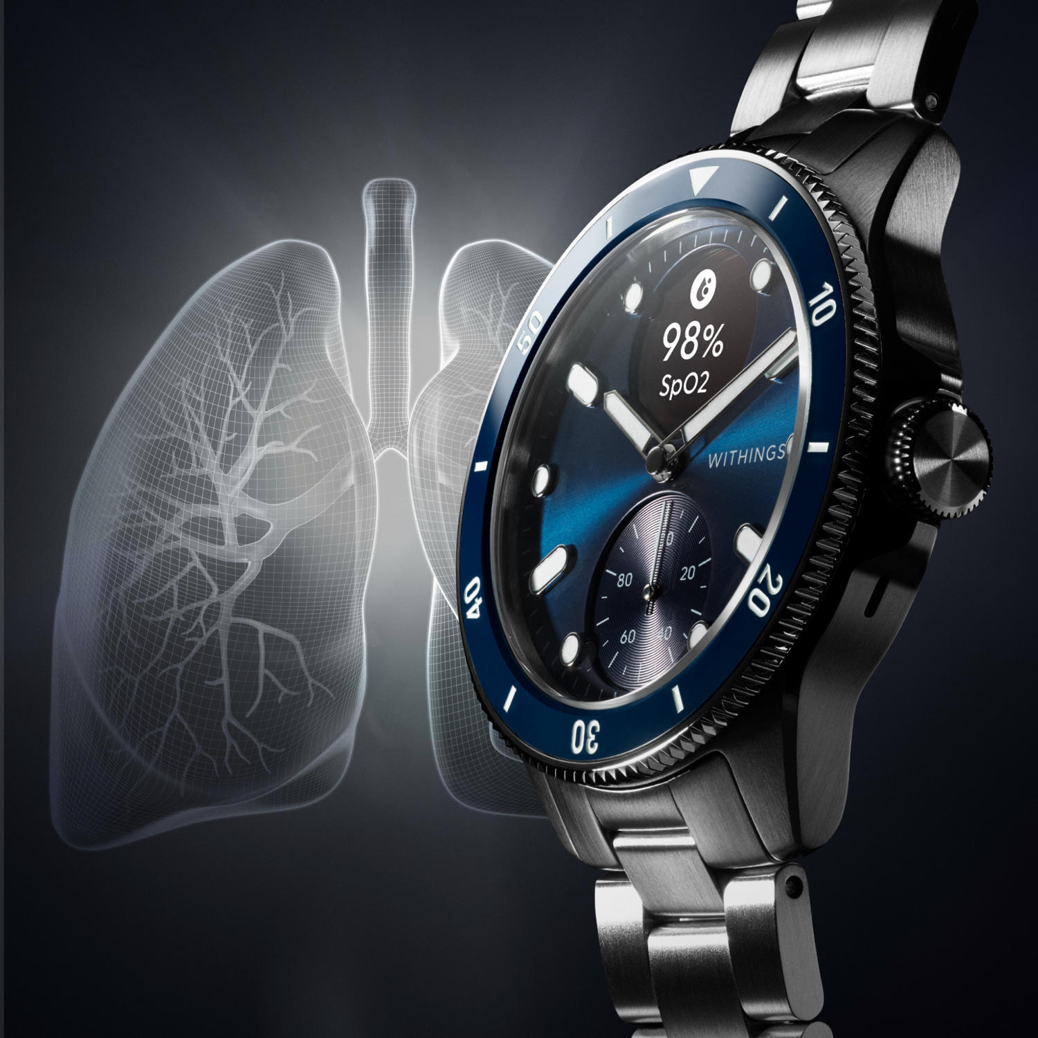 WITHINGS ScanWatch Nova - Montre connectée santé - 42mm Blue 5/7