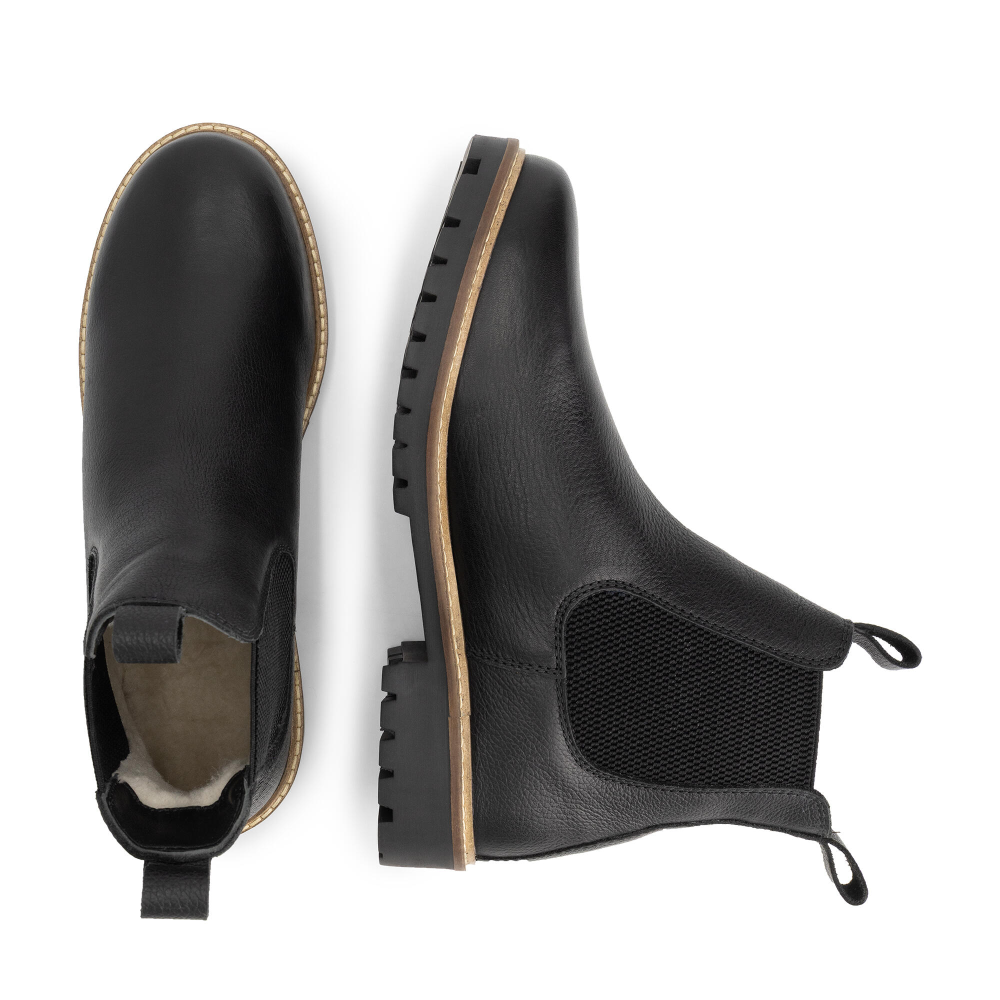 Botas Chelsea Sirdal hombre - Forradas en lana - Negras 4/6