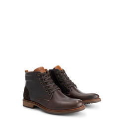 Walton Homme - Chaussures à lacets - Fermeture éclair - Cuir - Marron foncé