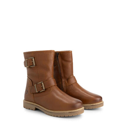 Trustrup Damen - Biker boots - Wolle gefüttert - Cognac
