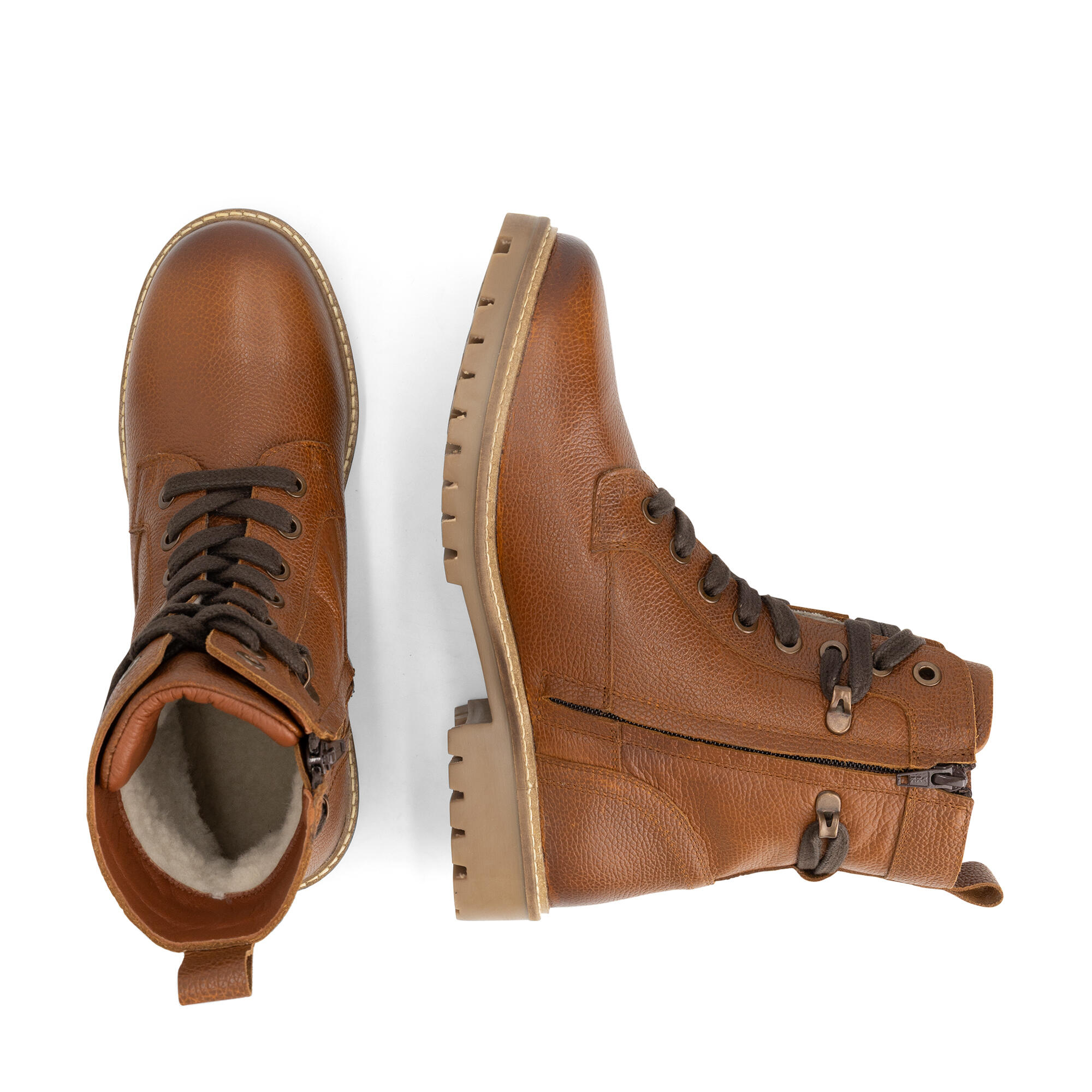 Trongsberg Homme - Bottines à lacets - Doublées de laine - Cognac 4/6
