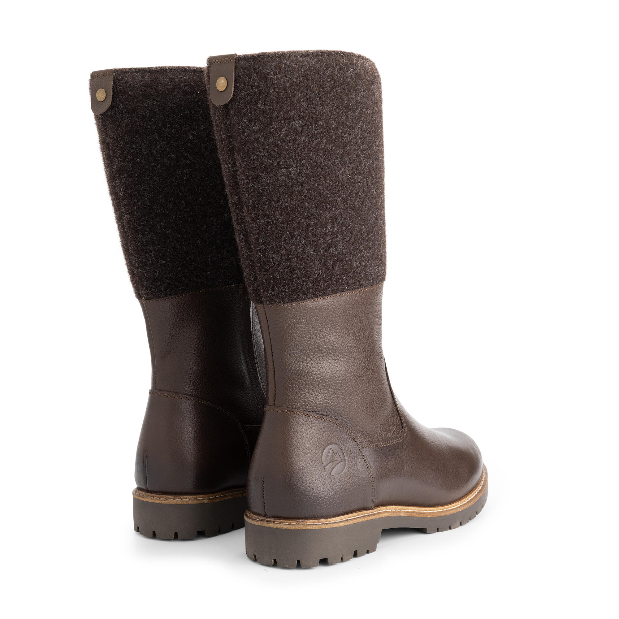 Skive Femmes - Bottes hautes - Laine/Feutre - Marron foncé 2/7