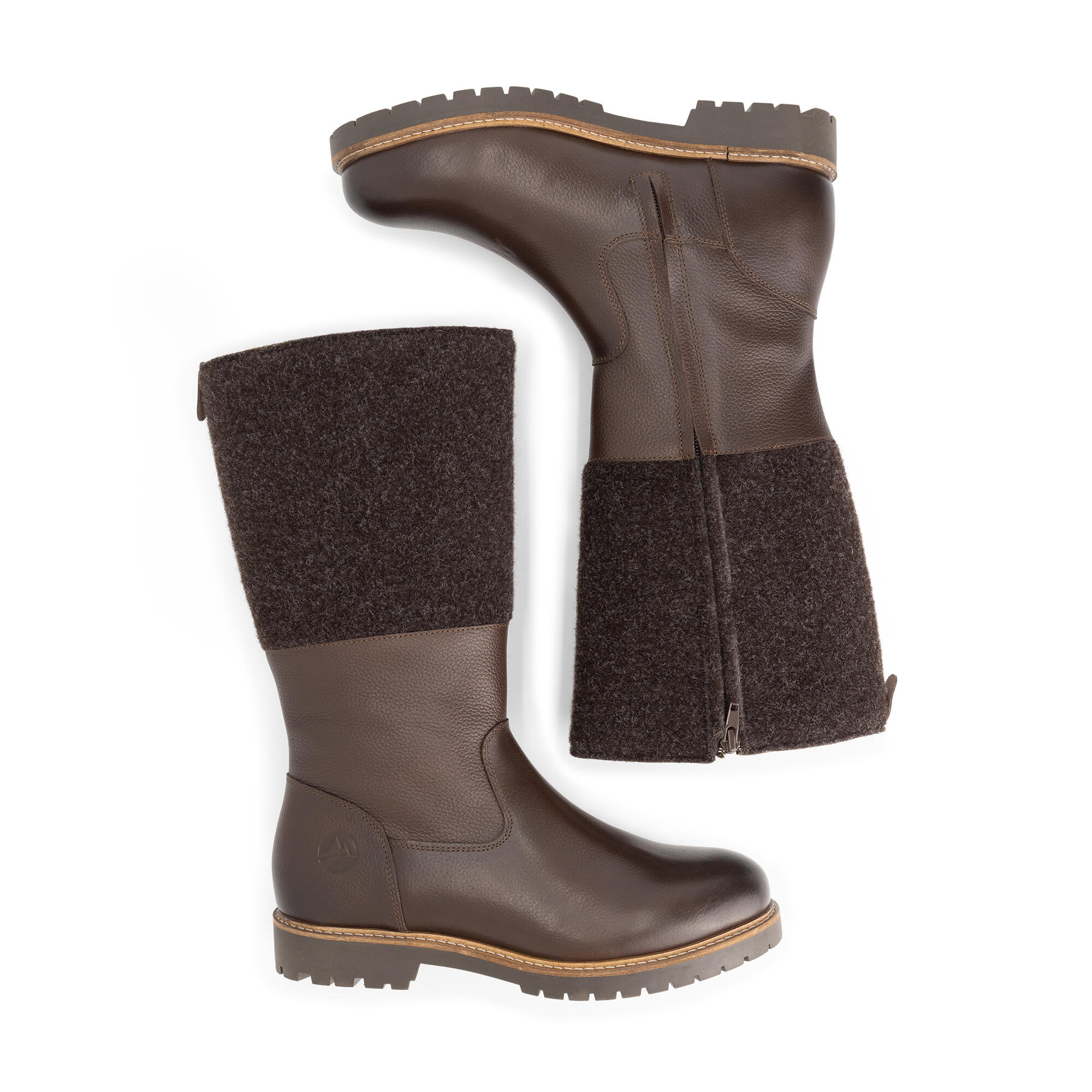 Skive Femmes - Bottes hautes - Laine/Feutre - Marron foncé 4/7