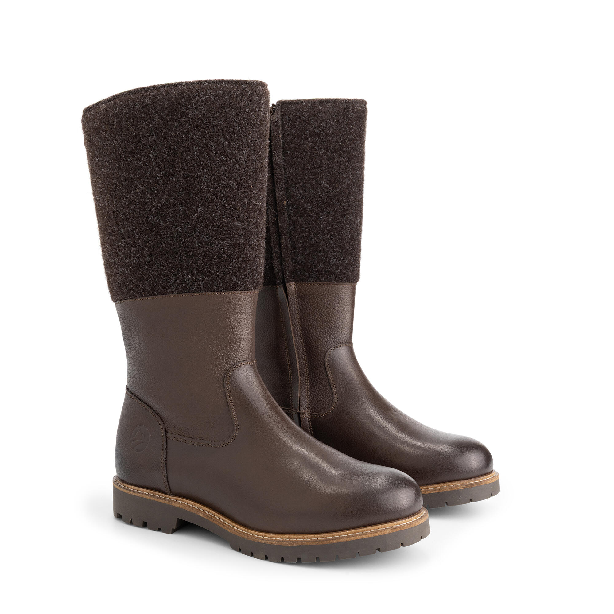 Travelin' - Skive Femmes - Bottes Hautes - Laine/feutre - Marron Foncé - Bottes - Marron - Decathlon