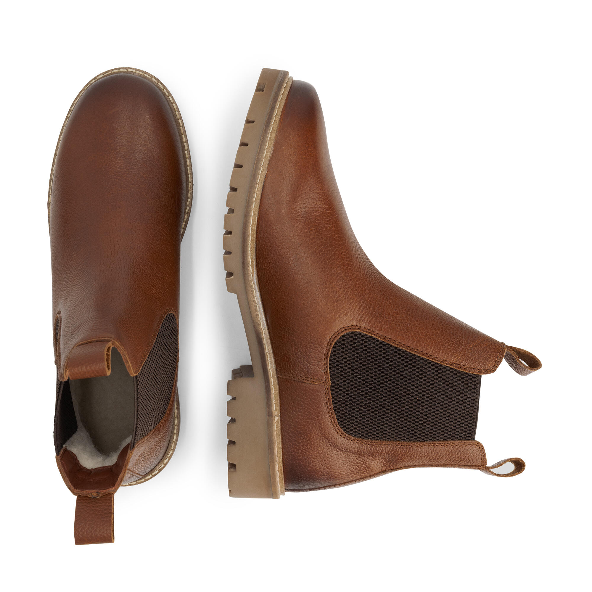 Sirdal Homme - Bottines Chelsea - Doublées de laine - Cognac 4/6