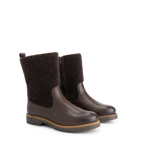 Tanae Damen - Stiefel - Wolle/Filz - Dunkelbraun