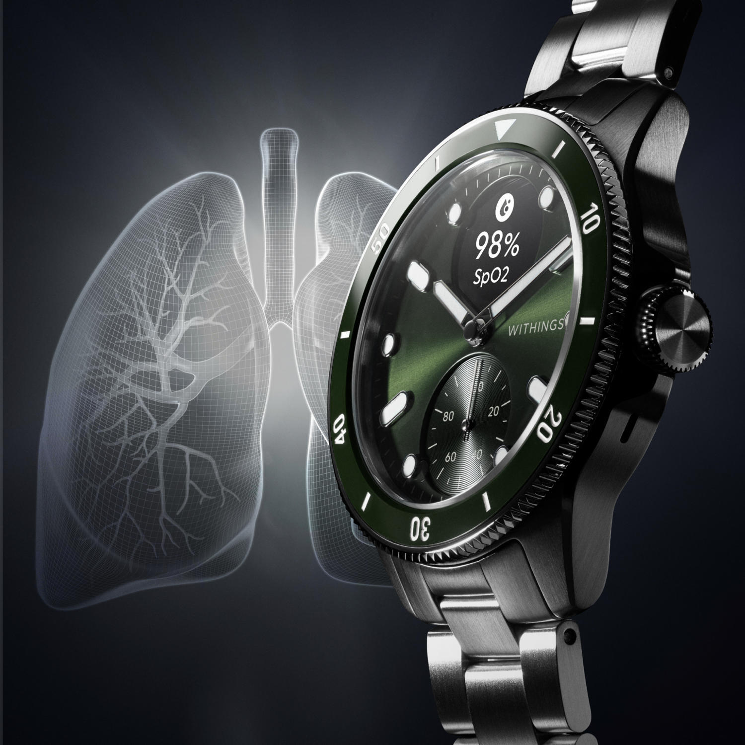 WITHINGS ScanWatch Nova - Orologio Smart per la salute - 42mm Verde 5/7