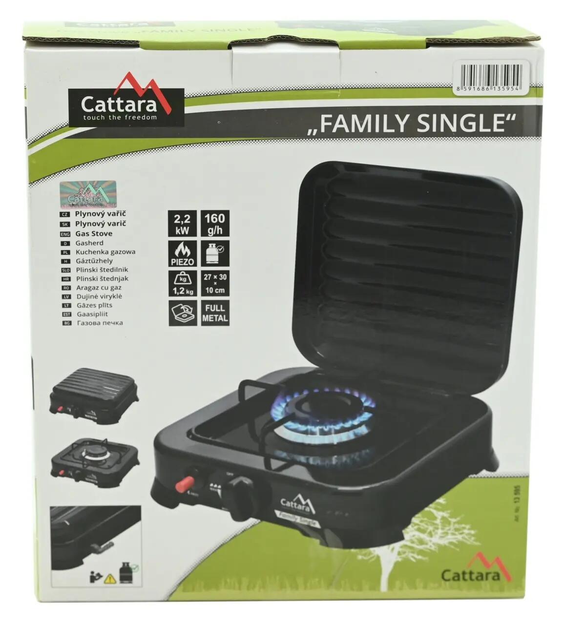 Kuchenka przenośna Cattara Traveler Family Single, zapłon piezoelektryczny 5/8