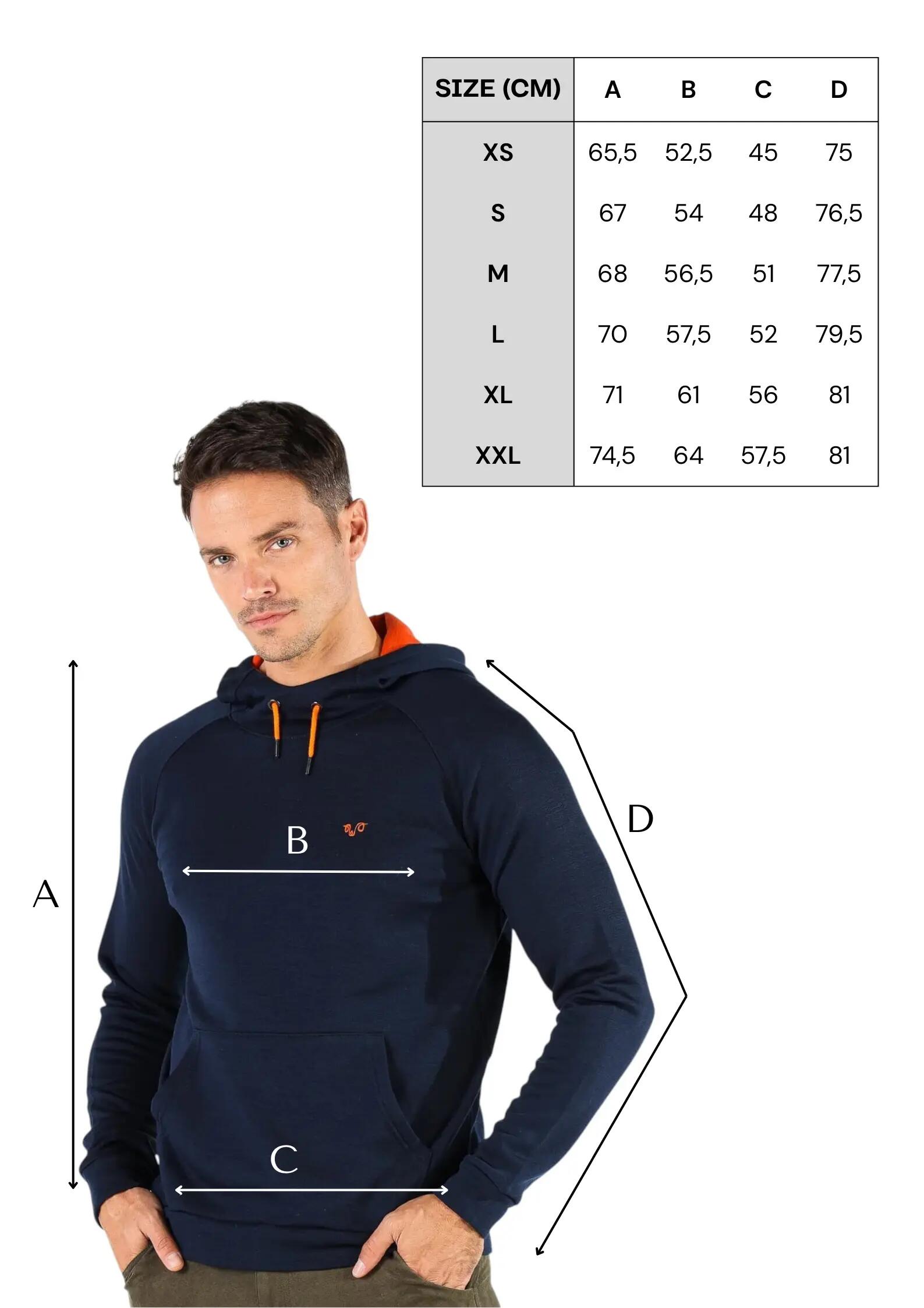 Scout - bluza z kapturem 100% wełna merino (260 g/m²) L, Granatowy 2/4