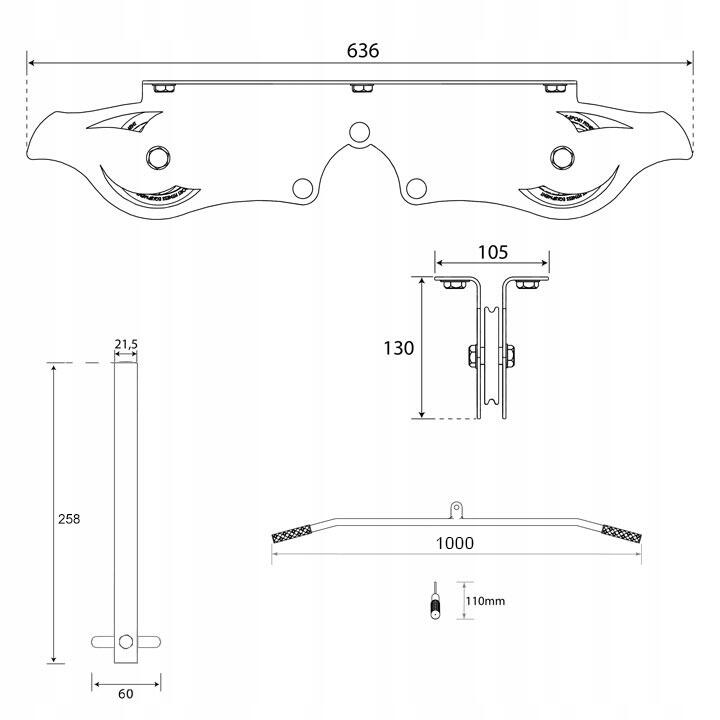 Wyciąg treningowy atlas górny+drążek sufitowy 120KG K-sport KSH013 3/6