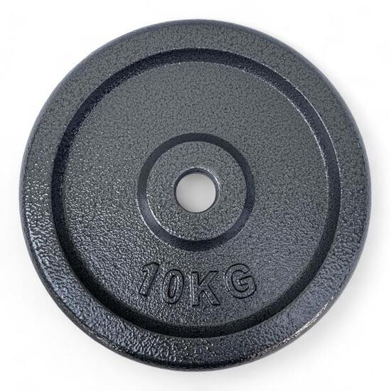 Disco Ghisa Nero 10 Kg Foro ø25mm Per Bilanciere Manubri Palestra Home Fitness