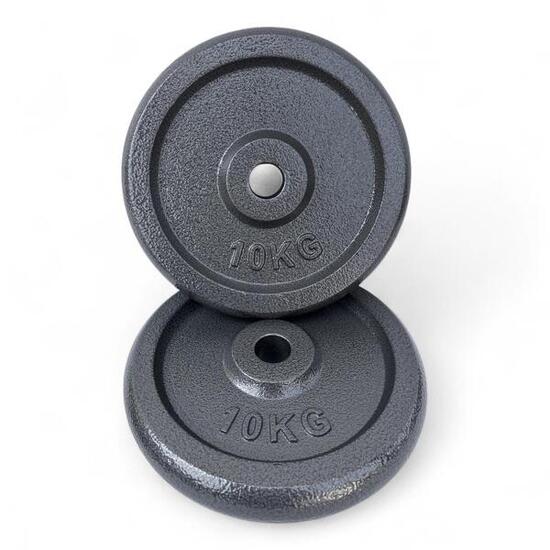 2 X Disco Ghisa Nero 10 Kg Foro ø25mm Per Bilanciere Manubri Palestra Home Fitne