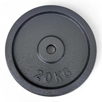 Disco Ghisa Nero 20 Kg Foro ø25mm Per Bilanciere Manubri Palestra Home Fitness