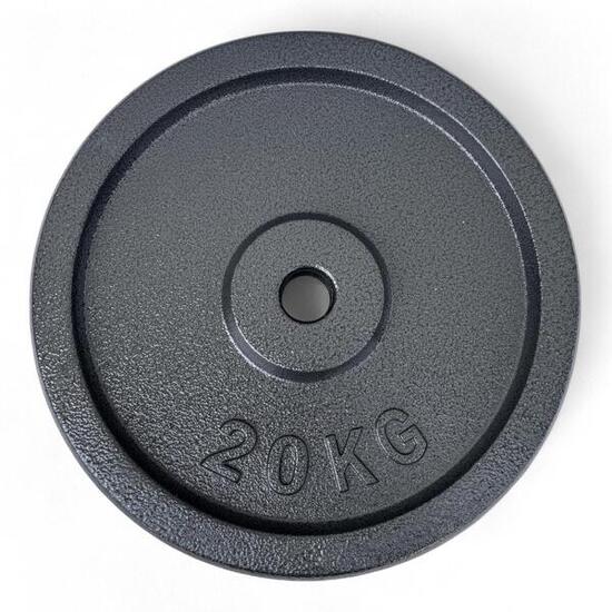 Disco Ghisa Nero 20 Kg Foro ø25mm Per Bilanciere Manubri Palestra Home Fitness