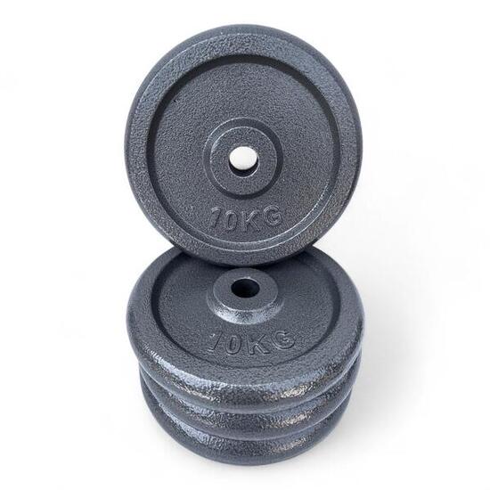 4 X Disco Ghisa Nero 10 Kg Foro ø25mm Per Bilanciere Manubri Palestra Home Fitne