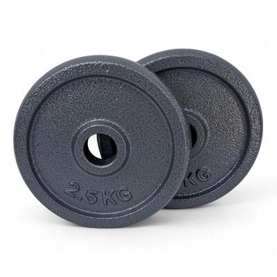 2 X Disco Ghisa Nero 25 Kg Foro ø25mm Per Bilanciere Manubri Palestra Home Fitn