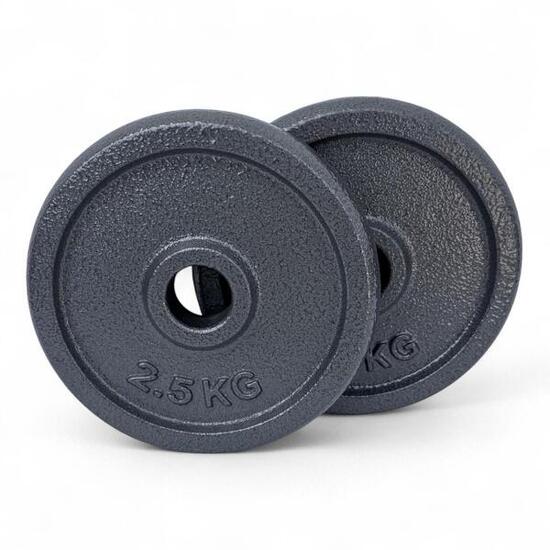 2 X Disco Ghisa Nero 25 Kg Foro ø25mm Per Bilanciere Manubri Palestra Home Fitn