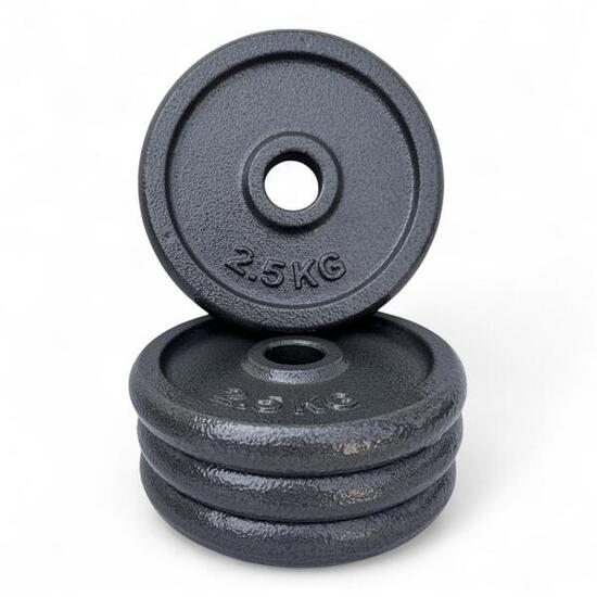 4 X Disco Ghisa Nero 25 Kg Foro ø28mm Per Bilanciere Manubri Palestra Home Fitn