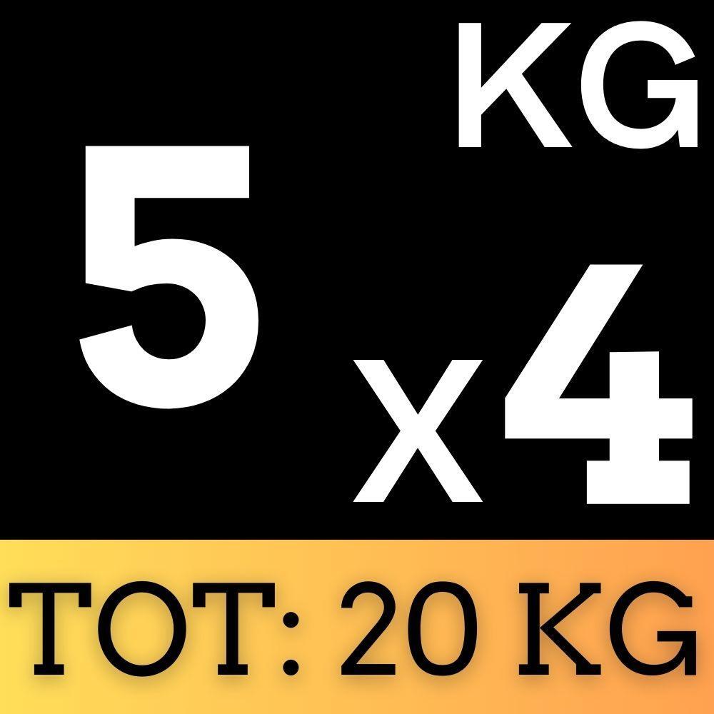 4x Disco Olimpionico Bumper Gommato 5 KG Foro 50 mm Pesi Palestra (20 KG) 3/7