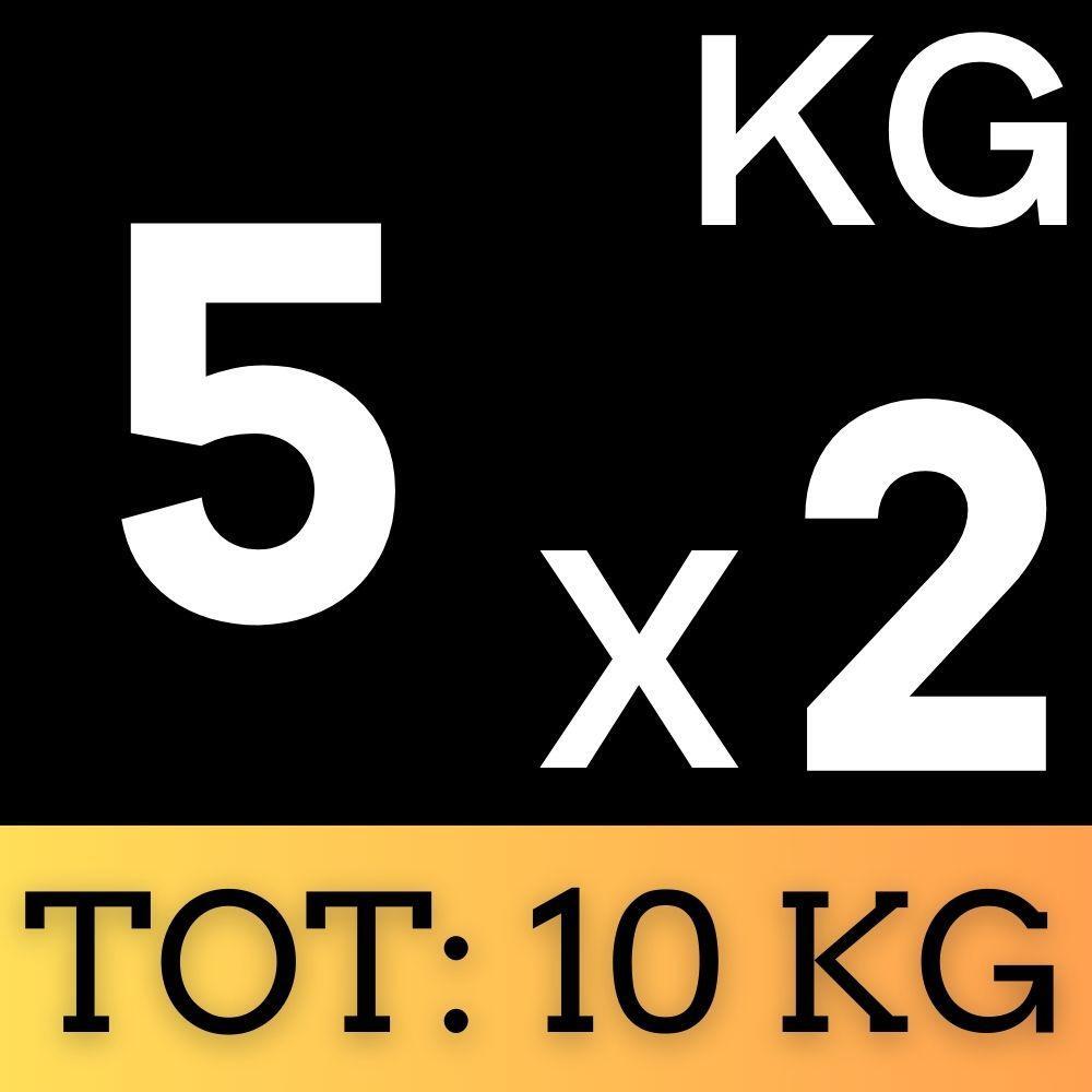 2x Disco Olimpionico Bumper Gommato 5 KG Foro 50 mm Pesi Palestra (10 KG) 3/7
