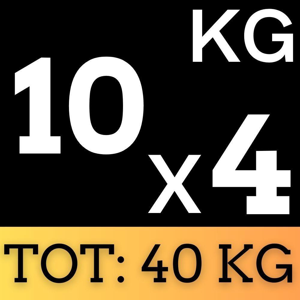 4x Disco Olimpionico Bumper Gommato 10 KG Foro 50 mm Pesi Palestra (40 KG) 3/7