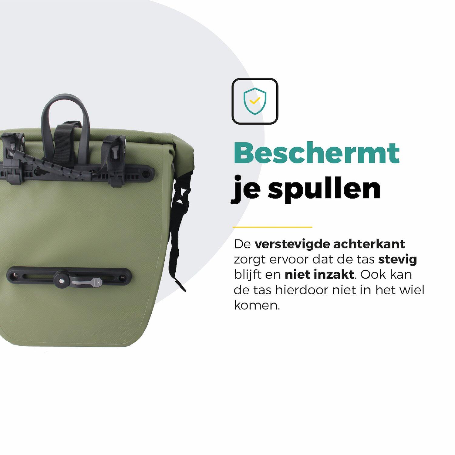 Voltano Enkele Fietstas Set E-bike - Olijf Groen - 46 Liter 7/7