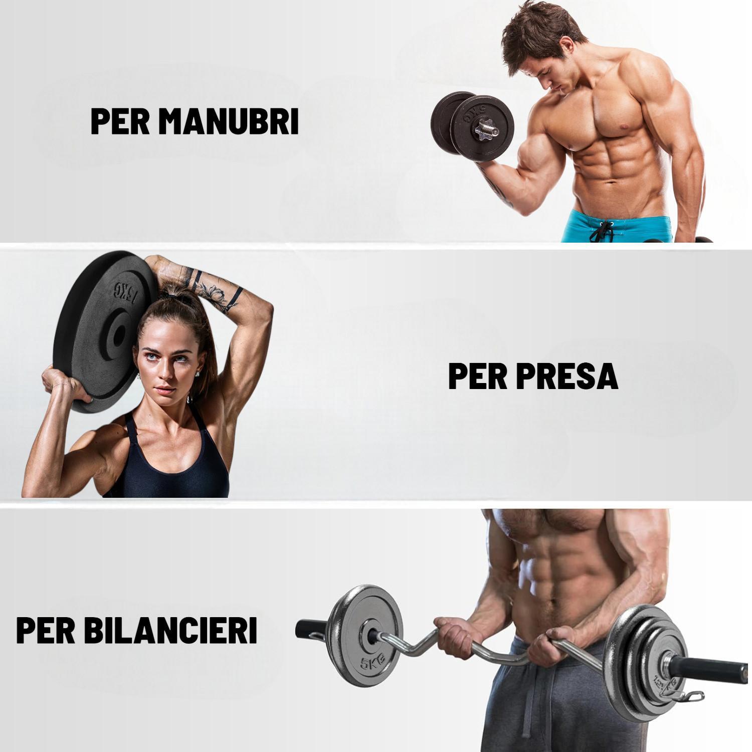 Disco Ghisa Nero 2,5 Kg Foro ø28mm Per Bilanciere Manubri Palestra Home Fitness 4/5