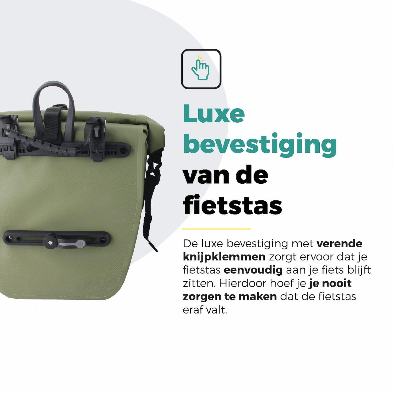 Voltano Enkele Fietstas Set E-bike - Olijf Groen - 46 Liter 6/7
