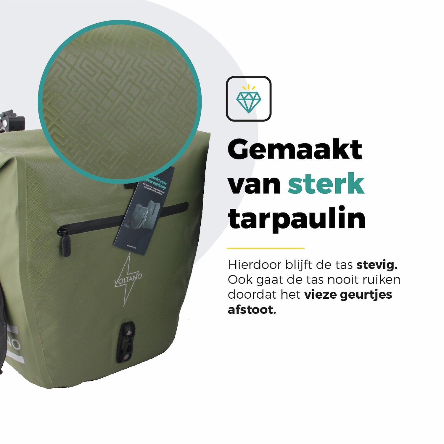 Voltano Enkele Fietstas Set E-bike - Olijf Groen - 46 Liter 5/7