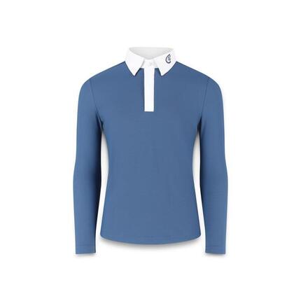 Wettkampfhemd Osaka – Showhemd Junge – Langarm – Marineblau - Größe