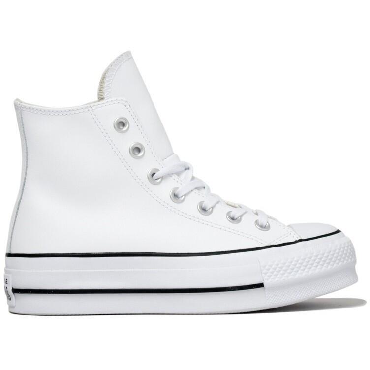 Converse - Baskets Converse Chuck Taylor All Star Lift Leather High, Blanc, Femmes - Baskets - Blanc|noir - 38 - Decathlon