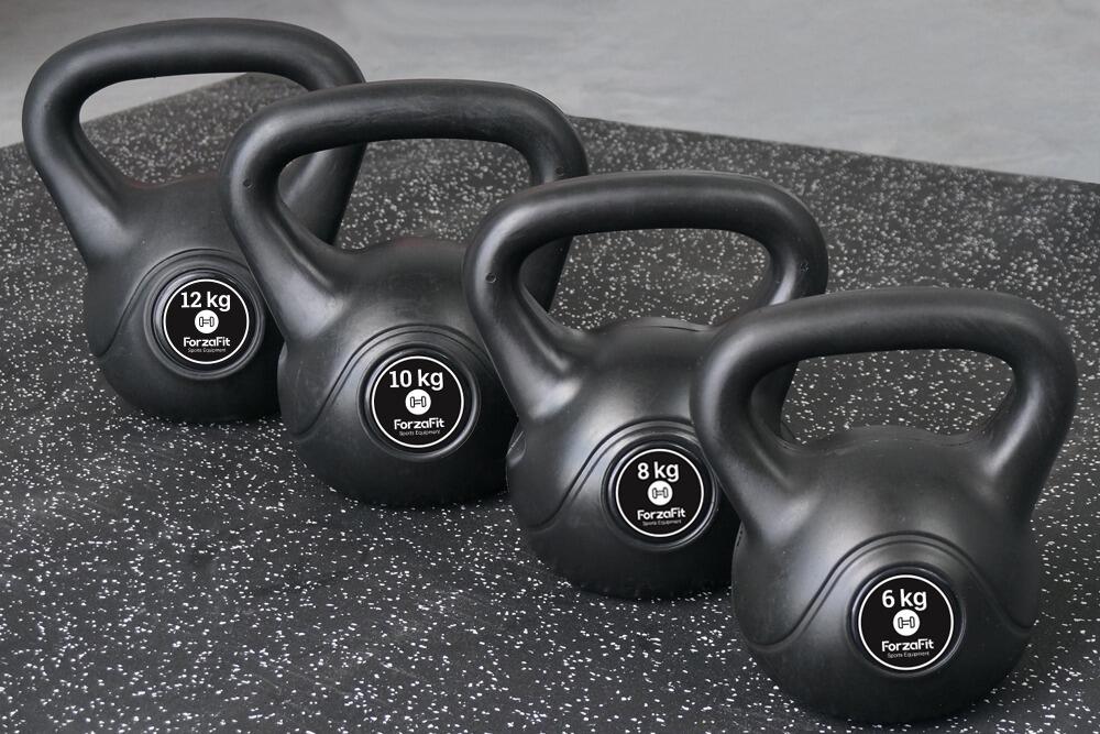 Kettlebell 8 kg - Plastic - pentru uz interior și exterior - Negru 7/7