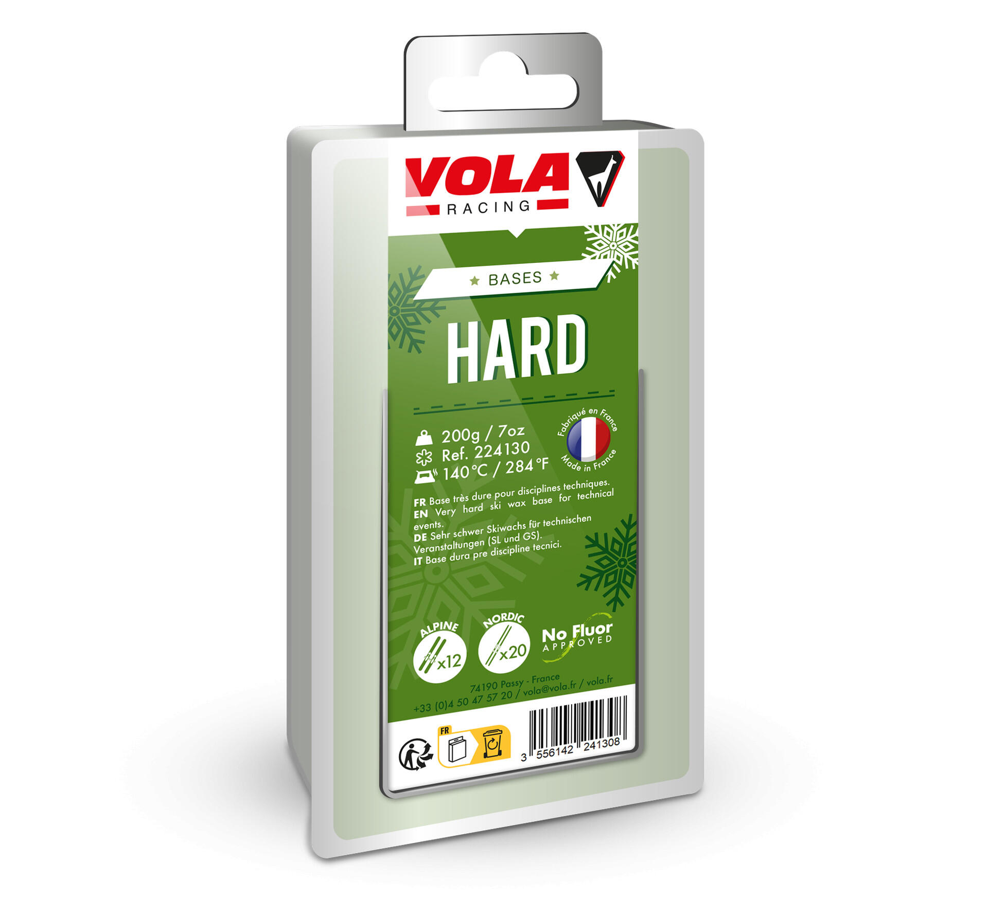 Ski wax against snow abrasion base Vola Hard 200 g 3/7