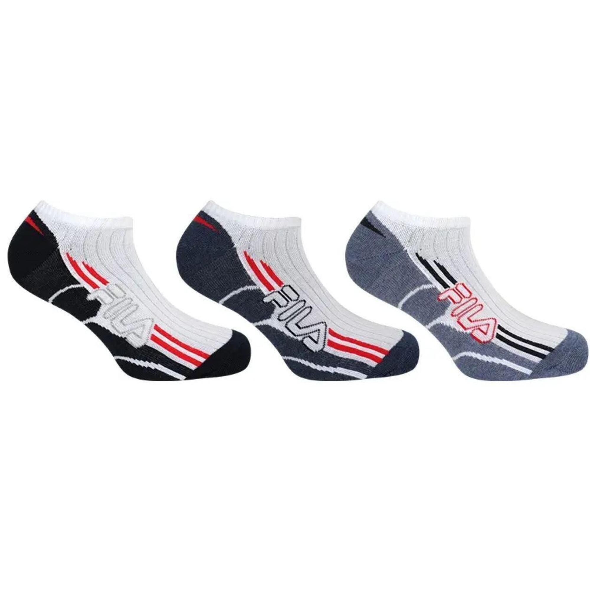 Fila 3-pack skarpety sneaker biały/granat 39-42