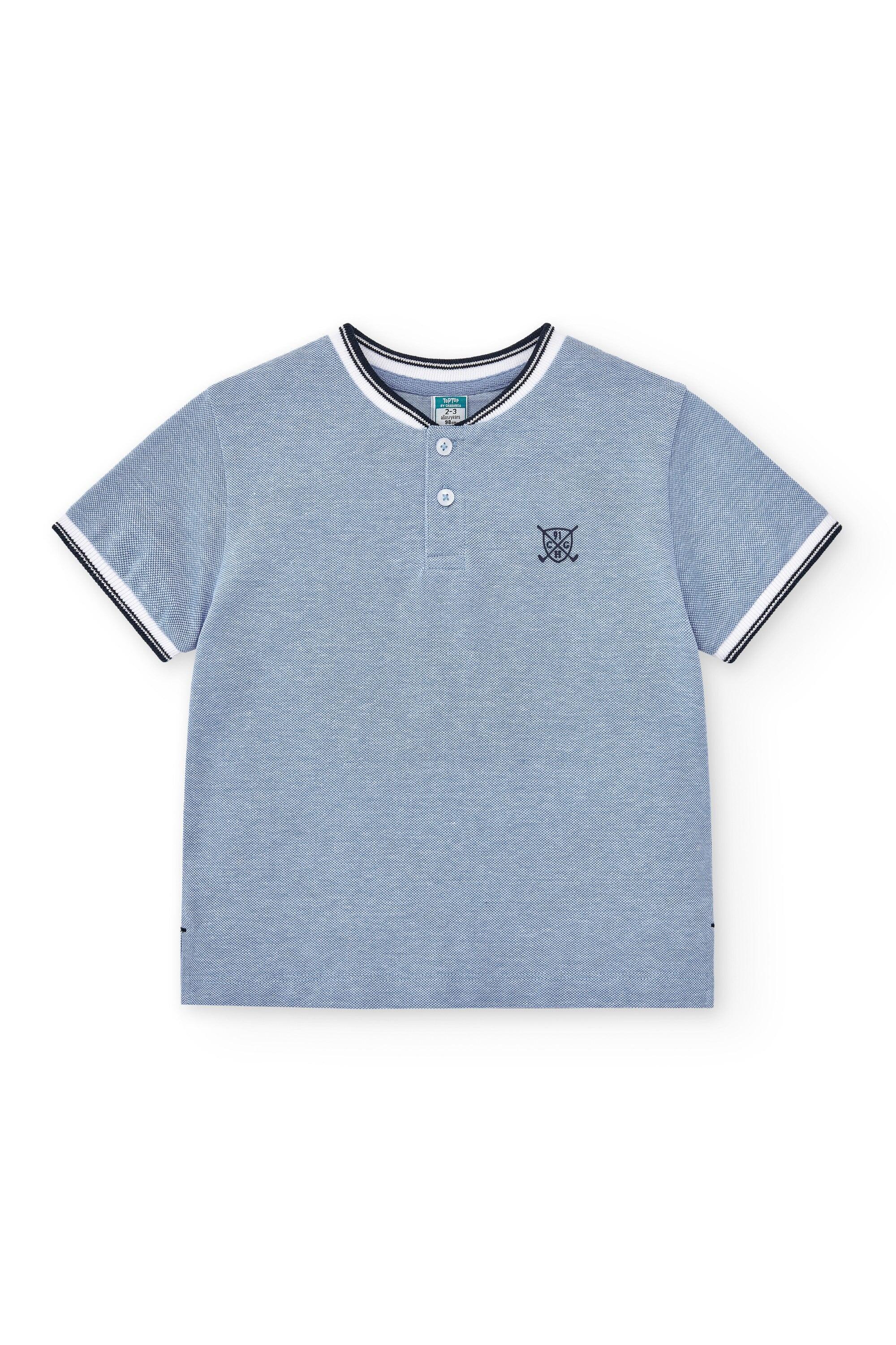 Polo de niño celeste | Cuello mao 2/4