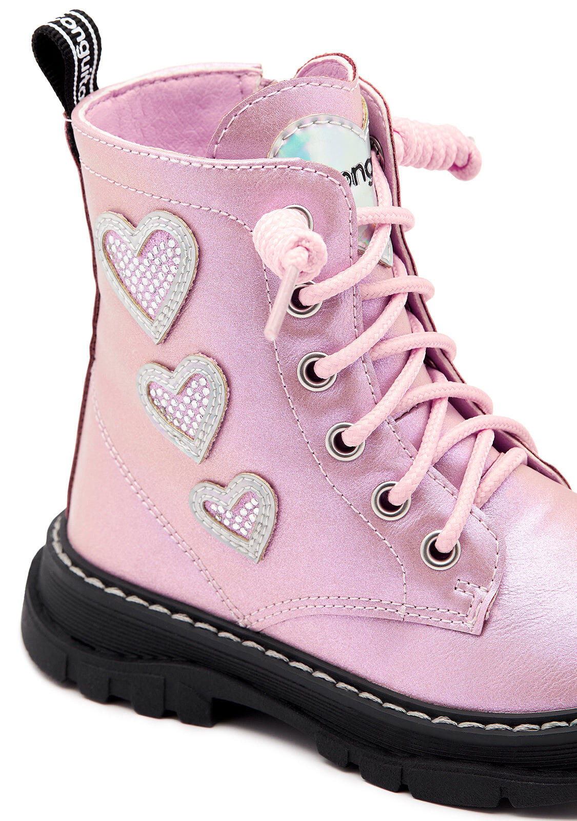 Botas de Cordones Corazones Rosas 3/3