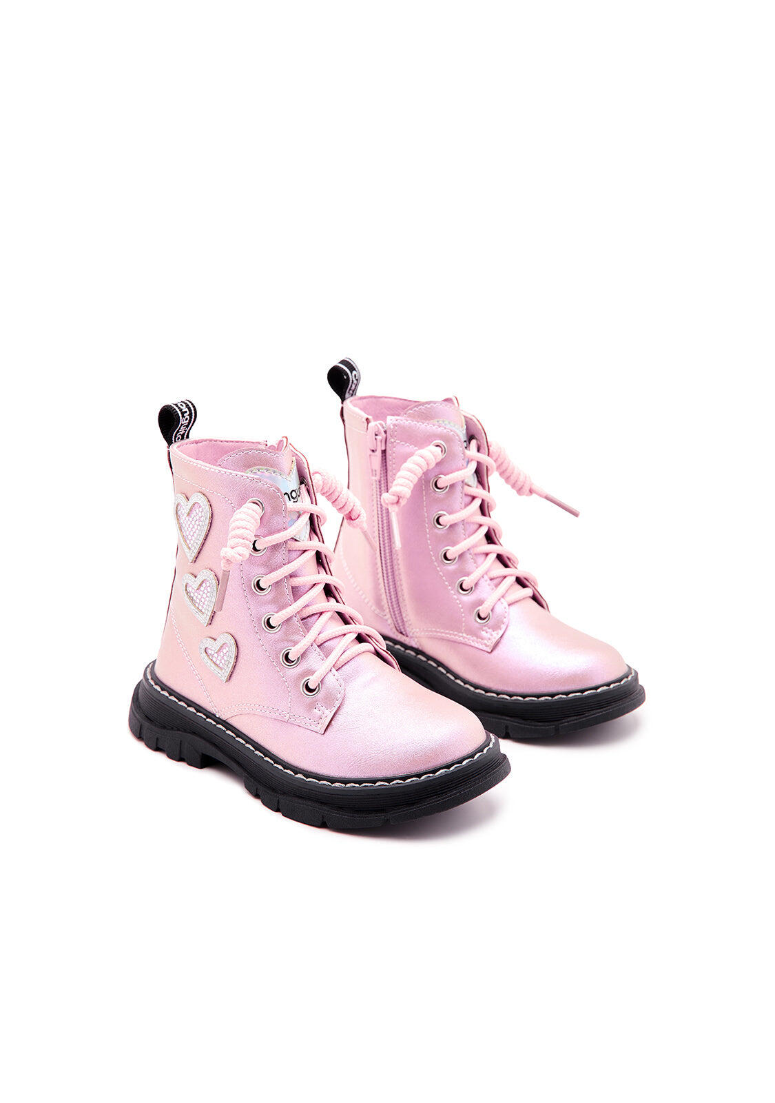 Botas de Cordones Corazones Rosas 2/3