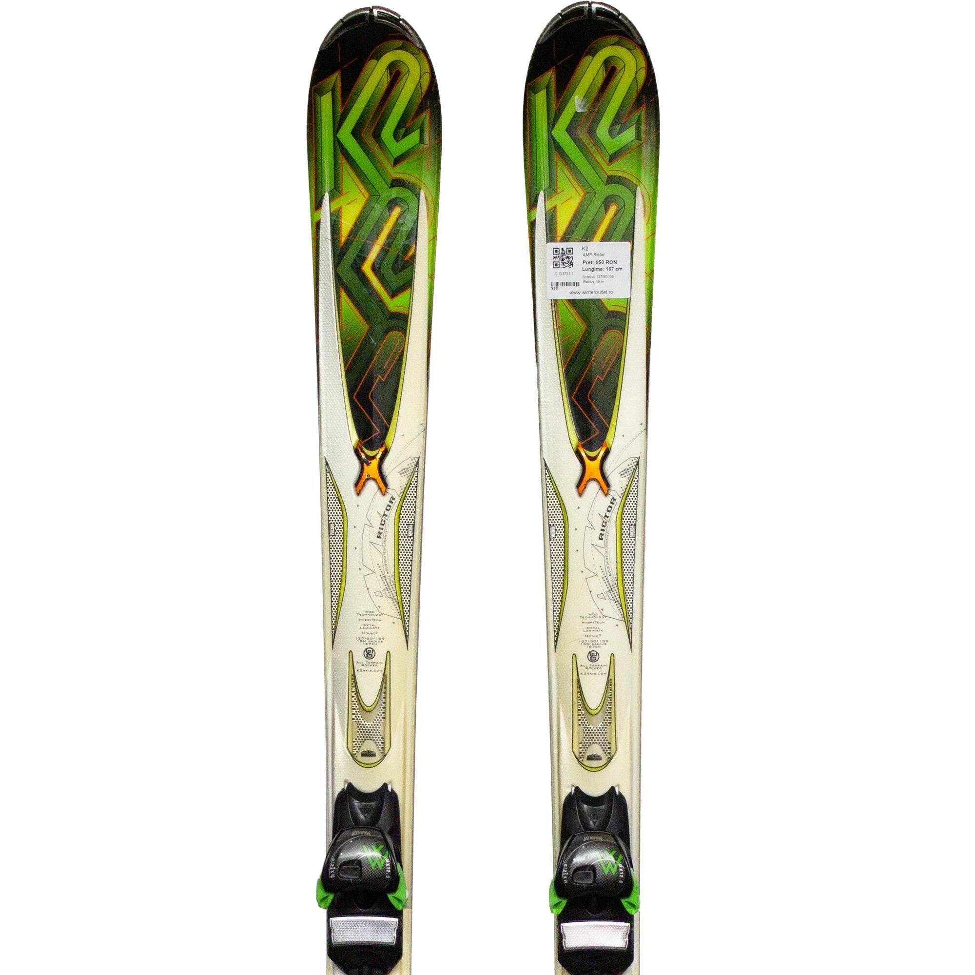 Używane narty - K2 AMP Rictor, 167 cm, stan bardzo dobry
