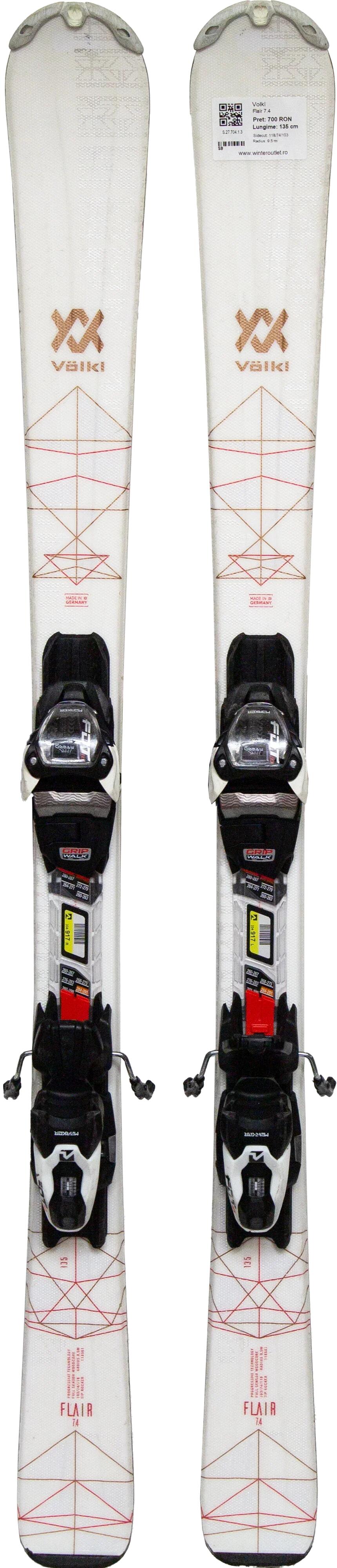 Gebruikte ski's - VOLKL Flair 7.4, 142 cm, Zeer goede staat 3/5